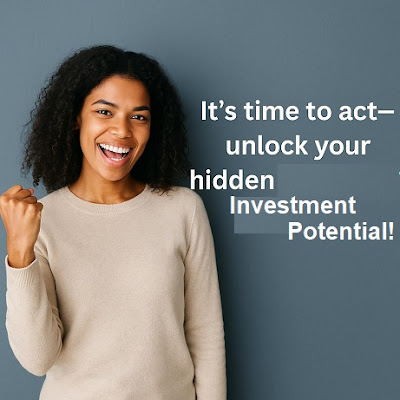 Take Charge of Your Financial Future – Hidden Wealth Awaits A confident young woman celebrates with a raised fist, smiling with excitement against a clean background, symbolizing financial empowerment and the courage to take action